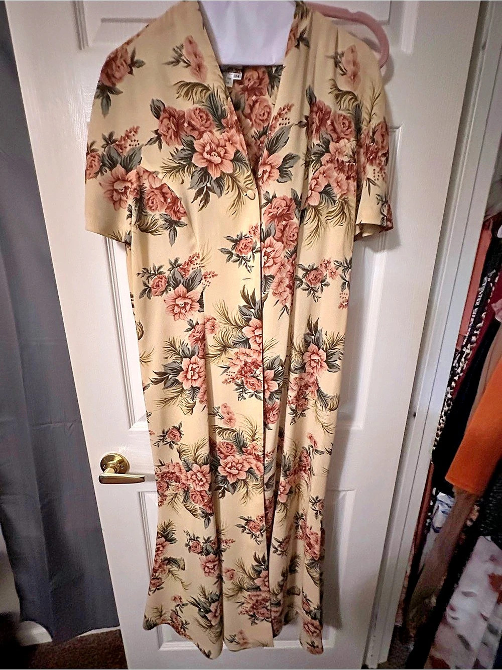 David Warren Floral Maxi Dress Yellow & Pink Size 14